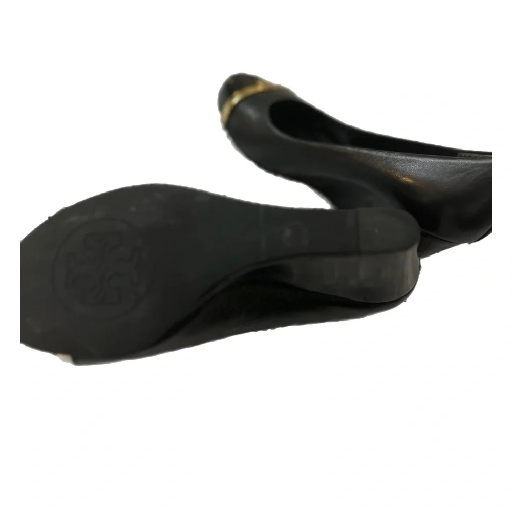 Tory Burch Black and Gold Heels